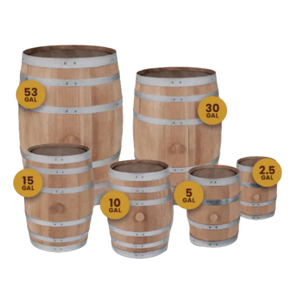 American White Oak Barrel - All Sizes