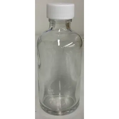 Boston Round 2 oz. clear glass bottle w/cap