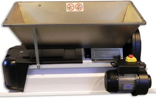 Motorized Crusher/Destemmer with Painted Bottom and Stainless Hopper